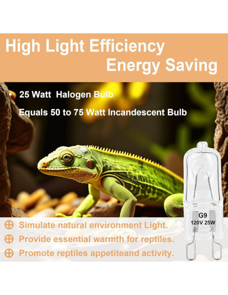 Bombillas de Calor G9 Halógenas 25W para Reptiles - Paquete de 2