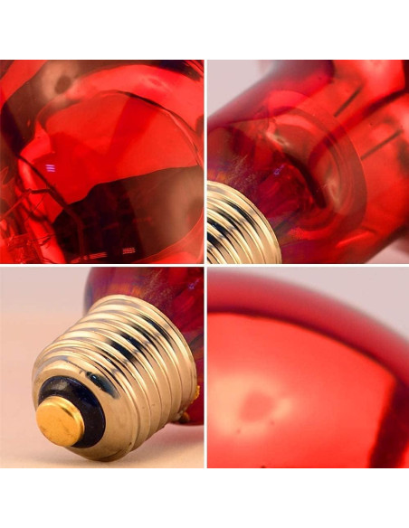 Bombilla de Calor Infrarroja BONGBADA R95 100W E26 Rojo