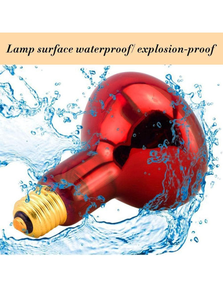 Bombilla de Calor Infrarroja BONGBADA R95 100W E26 Rojo