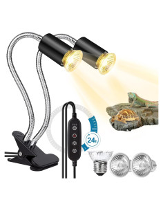 Lámpara de Calor Doble Cabeza Buddypuppy UVA UVB 25W