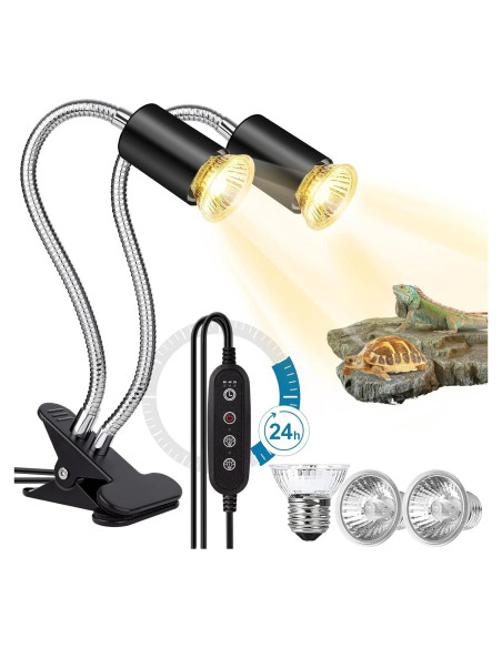 Lámpara de Calor Doble Cabeza Buddypuppy UVA UVB 25W