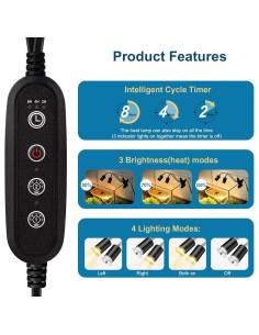 Lámpara de Calor Doble Cabeza Buddypuppy UVA UVB 25W 2