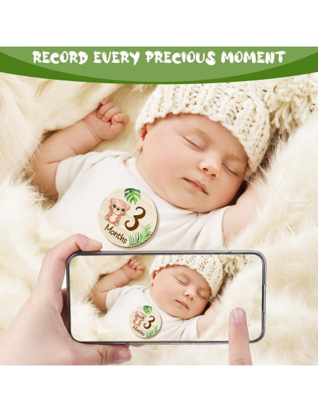 Tarjetas de Hitos Mensuales de Madera XLSXEXCL - 7 Piezas Tarjetas de Hitos Mensuales de Madera XLSXEXCL - 7 Piezas