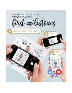 Manta de Hitos Mensuales para Bebés Calloo Floral 116.84cm 2