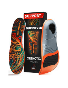Plantillas ortopédicas SUPINEVER para fascitis plantar - Soporte alto - Para más de 100 kg - Tamaño L