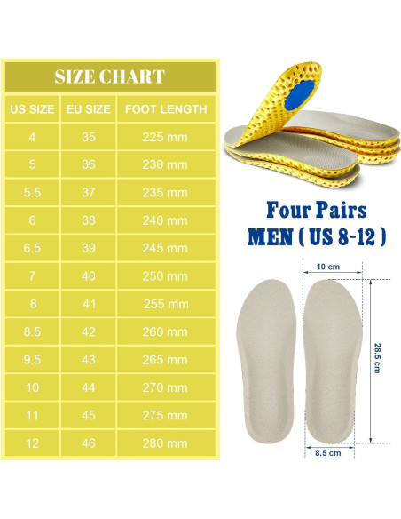 Plantillas de Memoria Unittype 4 Pares Beige Hombres 8-12 Plantillas de Memoria Unittype 4 Pares Beige Hombres 8-12