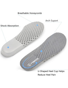 Plantillas Transpirables Riemot para Zapatos Hombre US14 Gris 2