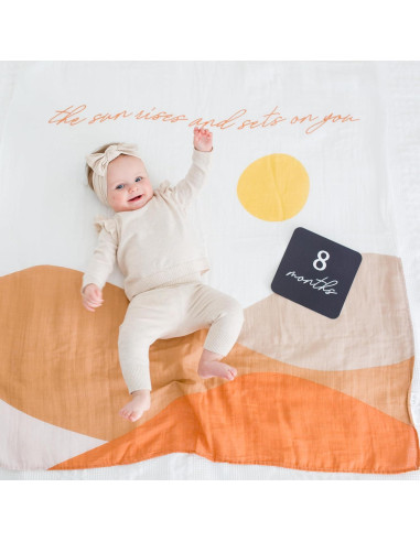 Manta de Muselina Lulujo 101.6cm Hitos del Primer Año Bebé