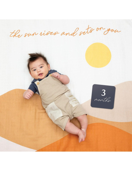 Manta de Muselina Lulujo 101.6cm Hitos del Primer Año Bebé Manta de Muselina Lulujo 101.6cm Hitos del Primer Año Bebé