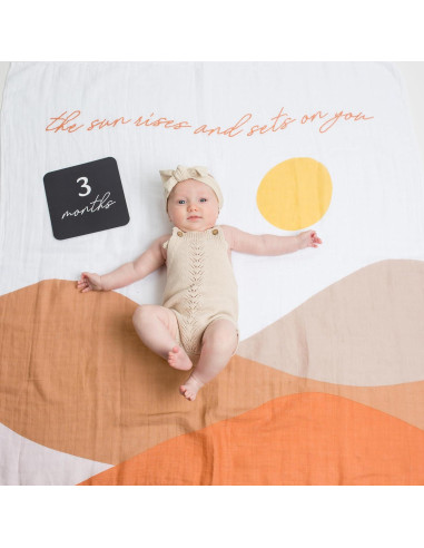 Manta de Muselina Lulujo 101.6cm Hitos del Primer Año Bebé