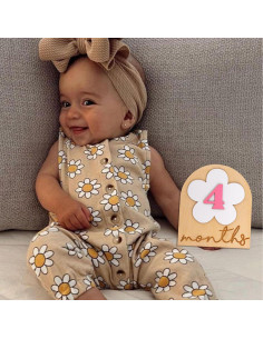 Carteles de Fotos de Hitos de Madera ZAIBIANHAO - Tema Margaritas 2