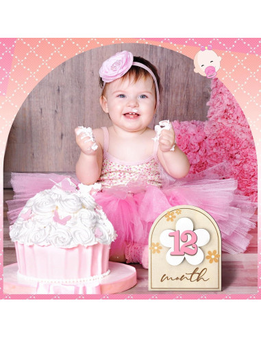 23 Piezas Tarjetas de Hitos Mensuales para Bebés Vercraft