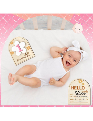 23 Piezas Tarjetas de Hitos Mensuales para Bebés Vercraft