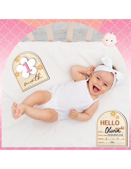 23 Piezas Tarjetas de Hitos Mensuales para Bebés Vercraft