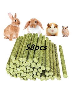Juguetes para Conejos GREMBEB - Palitos de Heno Timothy 58PCS