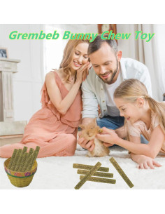 Juguetes para Conejos GREMBEB - Palitos de Heno Timothy 58PCS 2