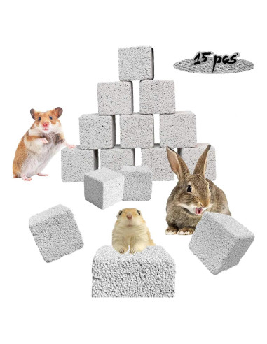 Bloques de Lava para Masticar PINVNBY 15 Pcs - Salud Dental Roedores