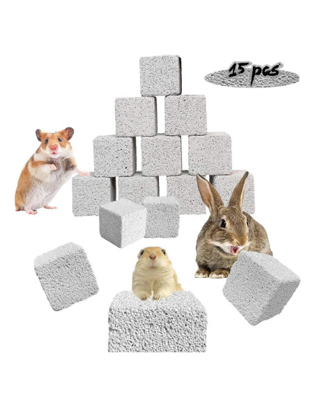 Bloques de Lava para Masticar PINVNBY 15 Pcs - Salud Dental Roedores