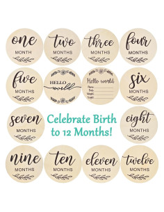 Tarjetas de Hitos Mensuales para Bebés Xyndrella - Madera Clara
