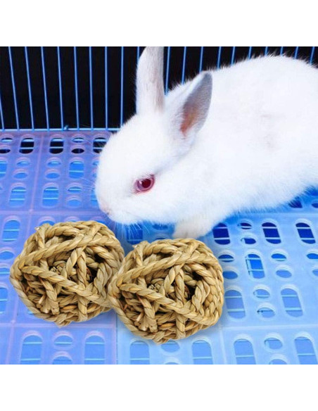 15PCS Juguetes de Bola de Hierba Natural para Mascotas 7.1cm