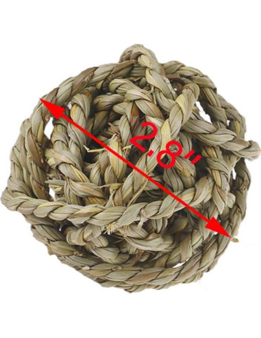 15PCS Juguetes de Bola de Hierba Natural para Mascotas 7.1cm