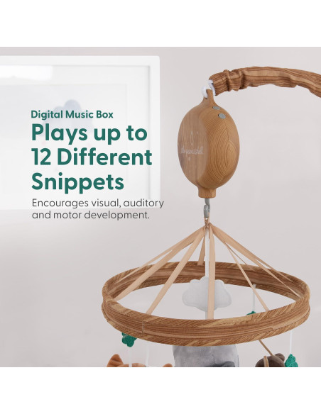Móvil de Cuna Musical The Peanutshell - 12 Canciones, Madera Móvil de Cuna Musical The Peanutshell - 12 Canciones, Madera