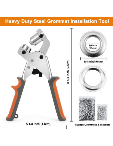 Kit de herramientas para ojales IMLIKE con 500 ojales 10mm