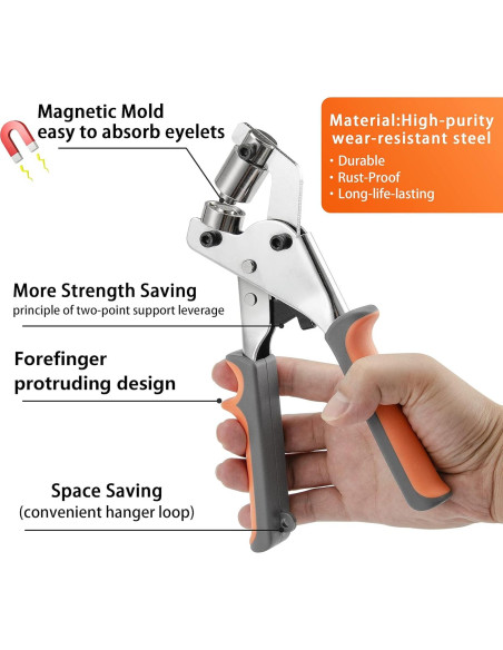 Kit de herramientas para ojales IMLIKE con 500 ojales 10mm