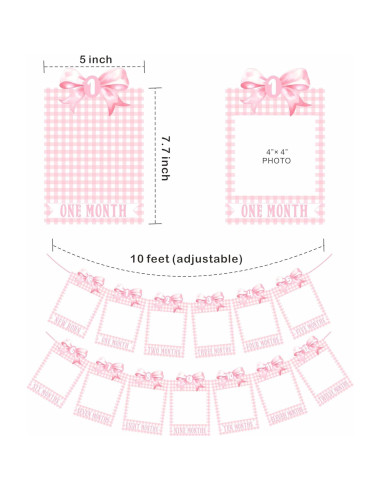 Banner de Fotos Rosa ZTZTST para Primer Cumpleaños Niña