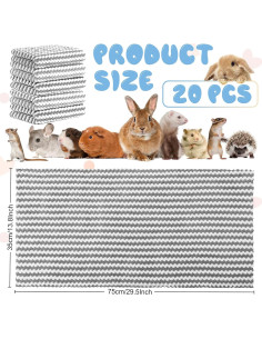 Moukeren 20 Piezas Mantas de Franela para Cobayas 35x75cm 2