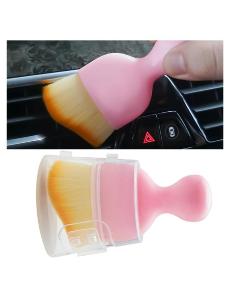 Cepillo de Limpieza para Auto LKAHG Rosa, Diseño Curvado Cepillo de Limpieza para Auto LKAHG Rosa, Diseño Curvado
