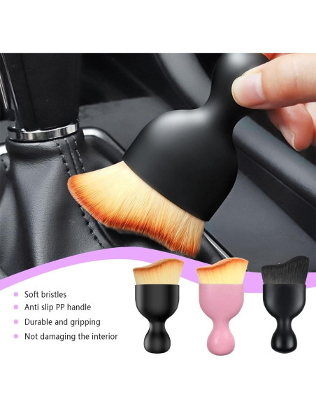 Cepillo de Limpieza para Auto LKAHG Rosa, Diseño Curvado Cepillo de Limpieza para Auto LKAHG Rosa, Diseño Curvado
