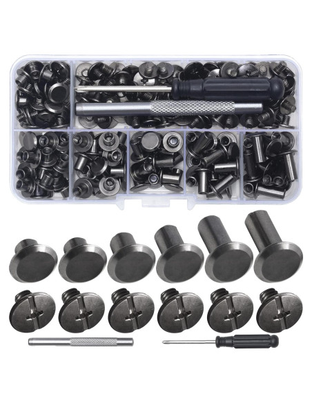 110 Sets Tornillos Chicago Yoranyo para Artesanías de Cuero