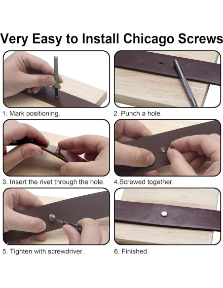 110 Sets Tornillos Chicago Yoranyo para Artesanías de Cuero