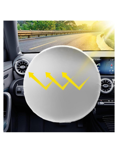 Cubierta de Volante de Coche Figpade 42 cm Titanio Plateado