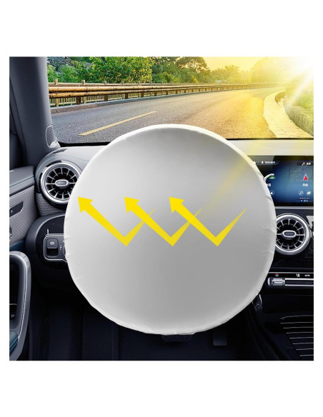 Cubierta de Volante de Coche Figpade 42 cm Titanio Plateado