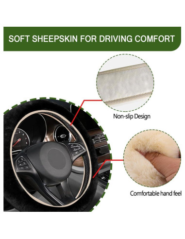 Cubierta de Volante Peluda WINUERK 38 cm Negro Suave Invierno