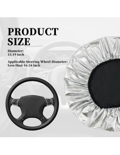 Cubierta de Volante de Coche Figpade 42 cm Titanio Plateado 2