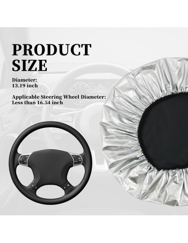 Cubierta de Volante de Coche Figpade 42 cm Titanio Plateado