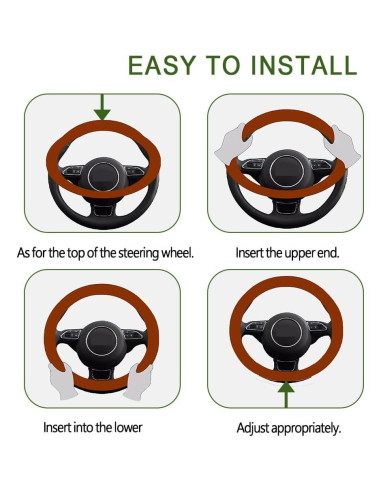 Cubierta de Volante Peluda WINUERK 38 cm Negro Suave Invierno