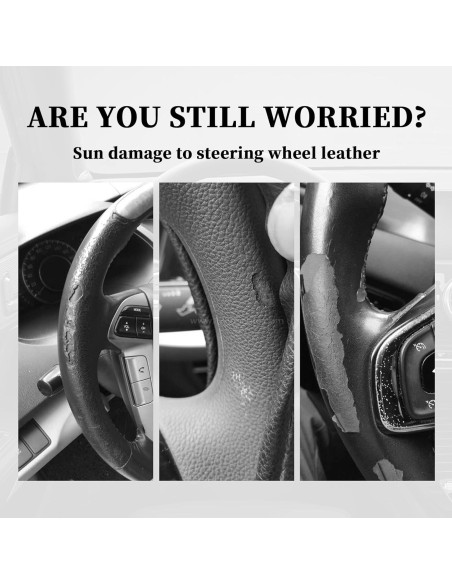 Cubierta de Volante de Coche Figpade 42 cm Titanio Plateado