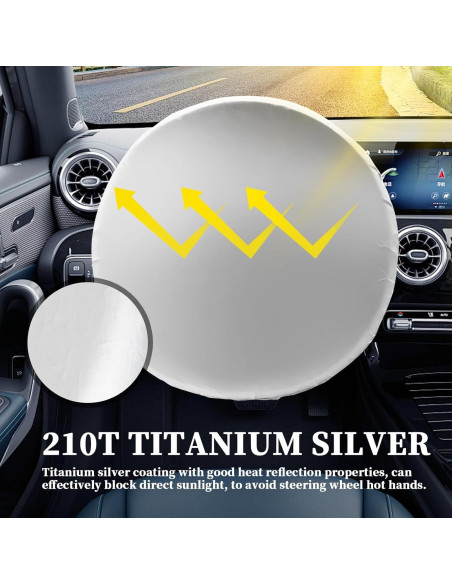 Cubierta de Volante de Coche Figpade 42 cm Titanio Plateado