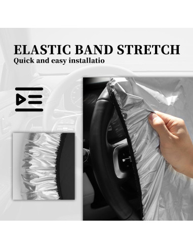 Cubierta de Volante de Coche Figpade 42 cm Titanio Plateado