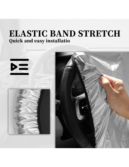 Cubierta de Volante de Coche Figpade 42 cm Titanio Plateado