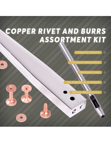 Kit de Remaches y Arandelas de Cobre 38 Piezas Swpeet