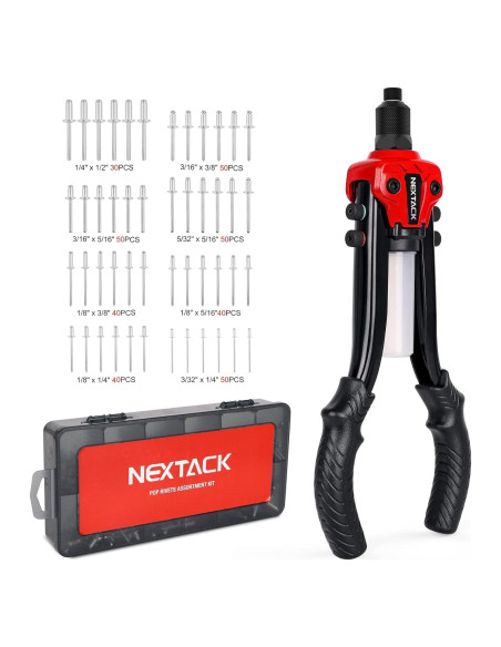 Pistola de Remaches NEXTACK NT300 con 350 Remaches 1/4"