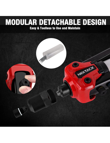 Pistola de Remaches NEXTACK NT300 con 350 Remaches 1/4"