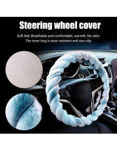 Cubierta de Volante Seeyoo de Peluche Antideslizante 36.83-38.1 cm 2