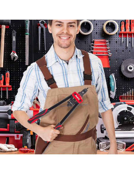 Pistola Remachadora Manual RZX 1.96kg con 6 Mandriles M3-M10