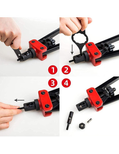 Pistola Remachadora Manual RZX 1.96kg con 6 Mandriles M3-M10